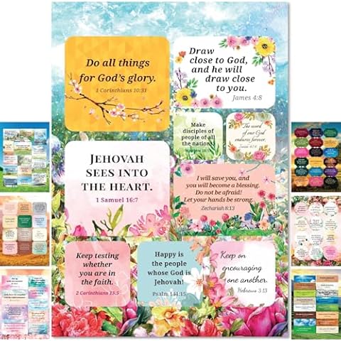 Vongsado -2pack- English 90 Labels JW Premium Bible Verses Stickers Jehovah Witness Pioneer Gifts Ideas for Accessories Note Letter Supplies Jehovah's Witnesses JW.org Convention Cover