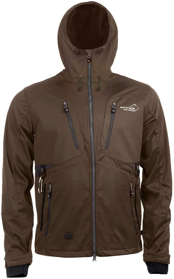 ARRAK OUTDOOR Men's Akka Softshell Jacket Hiking & Windproof Dog Owner perfect Training Apparel - 7 Pockets