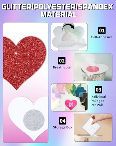 Image of CICKEE Pasties Rave Pack - 15 Pairs Nipple Covers Stickers - Disposable Sticky Breast Petals