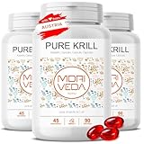 Capsules d'huile de krill   1000mg d'huile de krill PURE pendant 135 jours   avec astaxanthine oméga 3 6 EPA DHA phospholipides de choline   Moriveda 3x 90 capsules