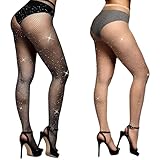 CATMEYE 2 paires Collants du réseau Strass, étouffants étirés avec motif de diamant, f...