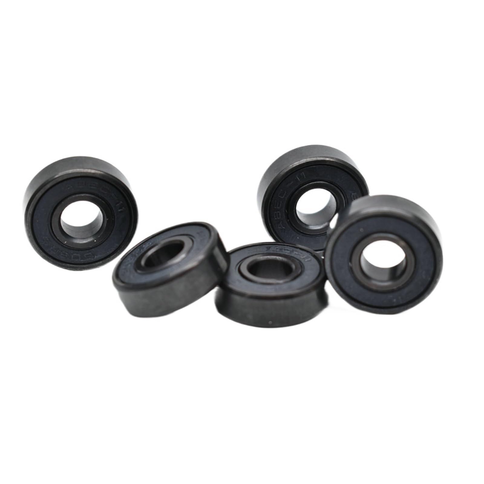 10 piezas 608 8x22x7 mm Acabado de aleación negra ZrO2 Rodamiento de bolas de cerámica blanca 608rs Rodamientos for patines en línea