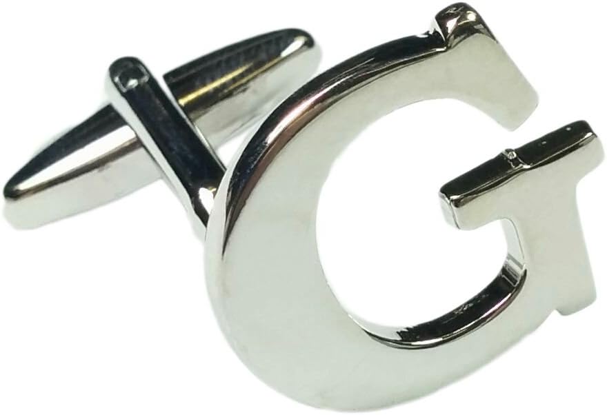 SINGLE (Buy 2 For A Pair) Alphabet Letter Initial Cufflink Wedding Business Mix & Match Silver Letter Cufflinks - LETTERS SOLD INDIVIDUALLY Choose Different Letter For Each Hand