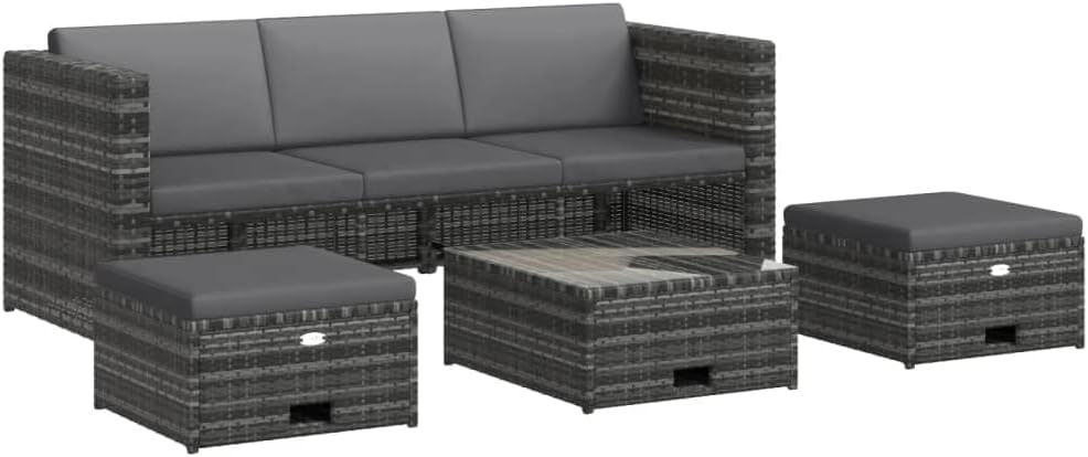 Garden Sofa Set Grey and Dark Grey Patio Furniture Functional and Stylish Outdoor Furniture Set for Patio and Garden