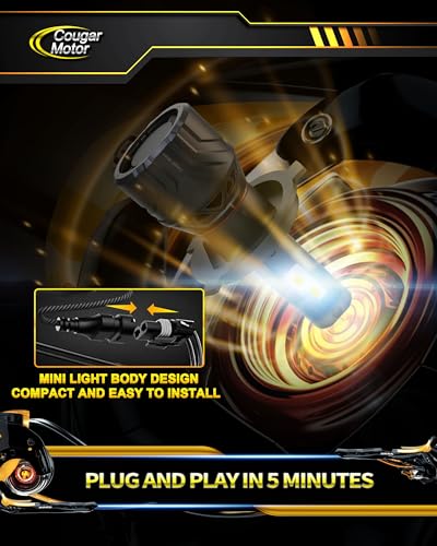 Image of Cougar Motor H4 Bulbs, 9003 Fog Lights 6500K White Non-Polarity H4 Fog Bulb or Off-Road Use Plug and Play - Pack of 2