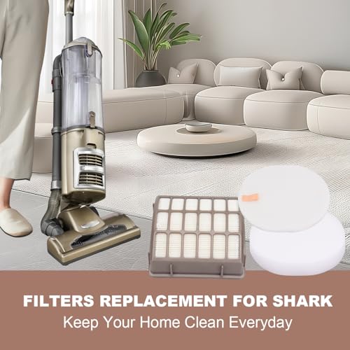 Image of Vacuum Filters Replacement for Shark NV60 NV70 NV70 26 NV71 NV80 NVC80C NV80 26 NV90 NV95 UV420 NV90 26 Navigator Professional Upright Vacuum,1 HEPA Filter, 2 Foam & 2 Faux Felt Filters # XFF80 XHF80