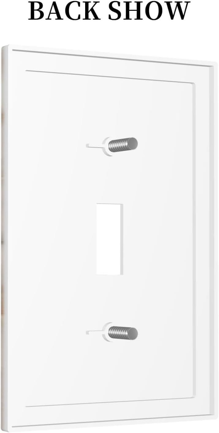 Beige Marble Pattern Light Switch Cover Modern Wall Plate Decorative 1 Gang Single Toggle Switch Plates Electrical Outlet Faceplate for Bathroom Kitchen Bedroom 5" x 3"