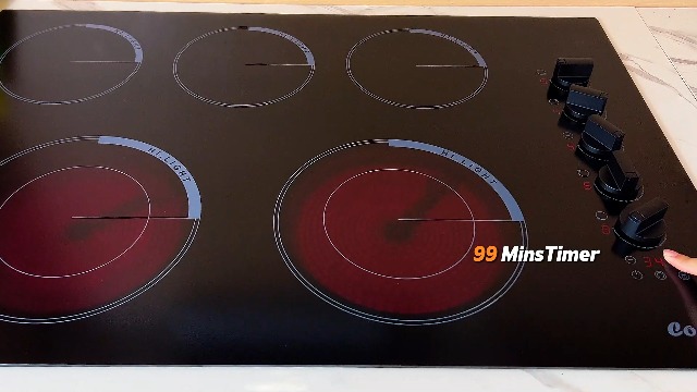 Image of Upgraded 29.13 Inch Electric(Cut-out Size: 29.13 inchx19.3 inch) Cooktop 5 Burners - 30 Inch Powerful 8600W Built-in Electrical Stovetop Burner Knob Control, Timer, Safety Lock, 240V Hard Wired