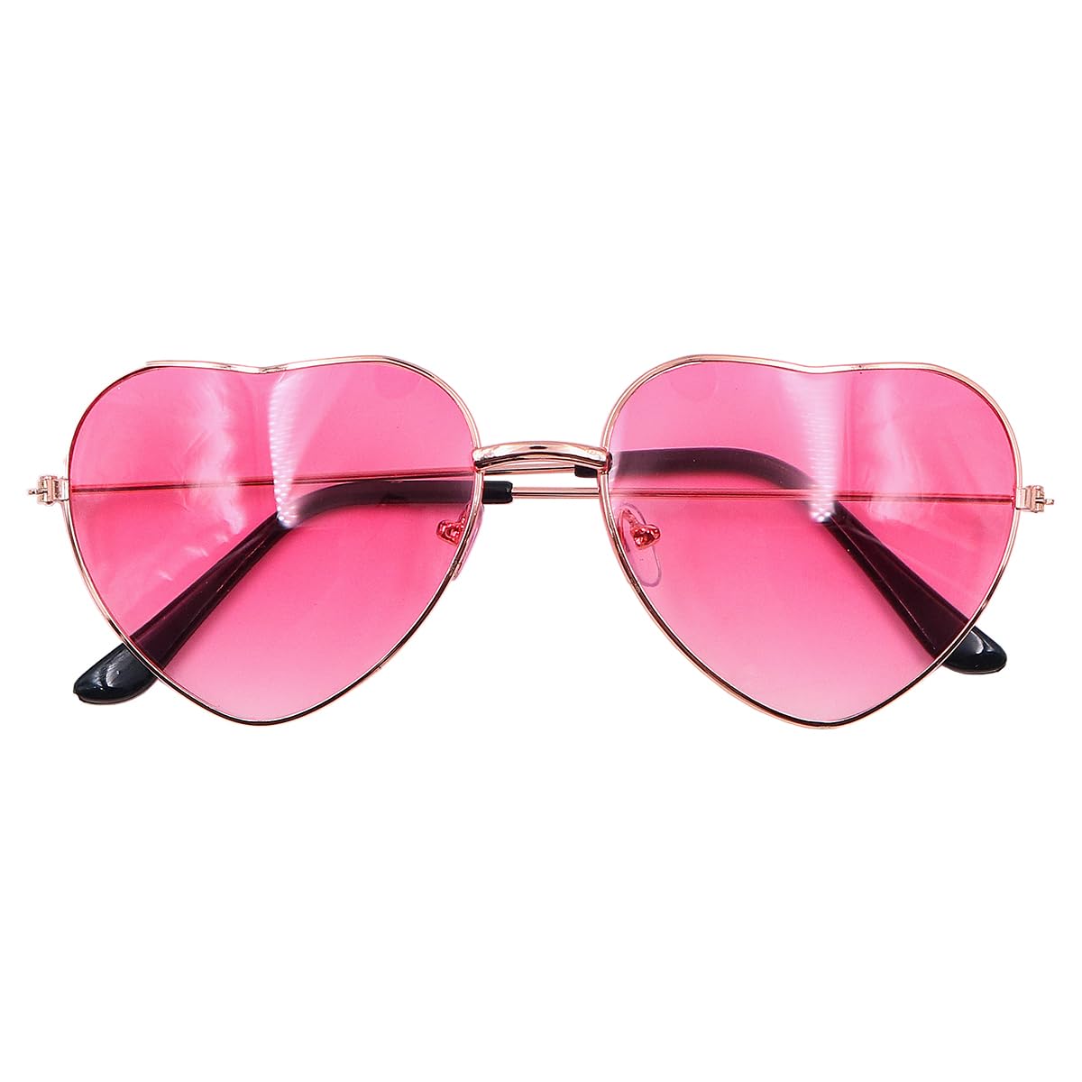 ANCLLO Pack of 2 Heart Sunglasses Retro Sunglasses Hippie Glasses 60s 70s 80s 90s Party Costume Accessory (Red)