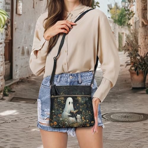 Image of Leather Purses for Women, Leather Hobo Bags for Women Travel Sling Purse Triple Zippered Pockets Shoulder Bag