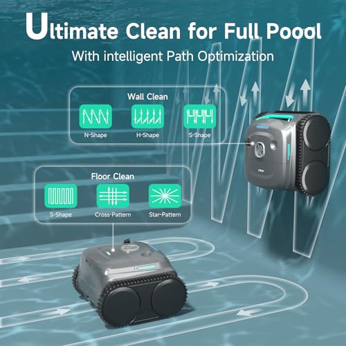 Image of Wybot C2 Cordless Pool Vacuum for Inground Pools, Pool Cleaner Robot | 10+180μm Dual Filter, Once Cleaning 2152 Sq.ft, App Control, Cleans Pool Walls, Auto Parking on Low Battery. Dove Grey