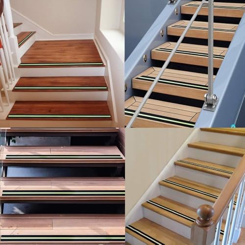 Image of Slyford Anti-Slip Safety Grip Tape, Non-Slip Grip Adhesive Tape to Indoor or Outdoor Stair, Green Glowing in The Dark Non Skid Stage Safety Tape, Easy Apply & Remove (50MM x 5 Meter)