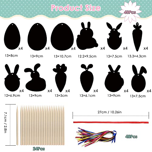 48Pcs Scratch Art Pasqua, Pasqua Scratch Carta