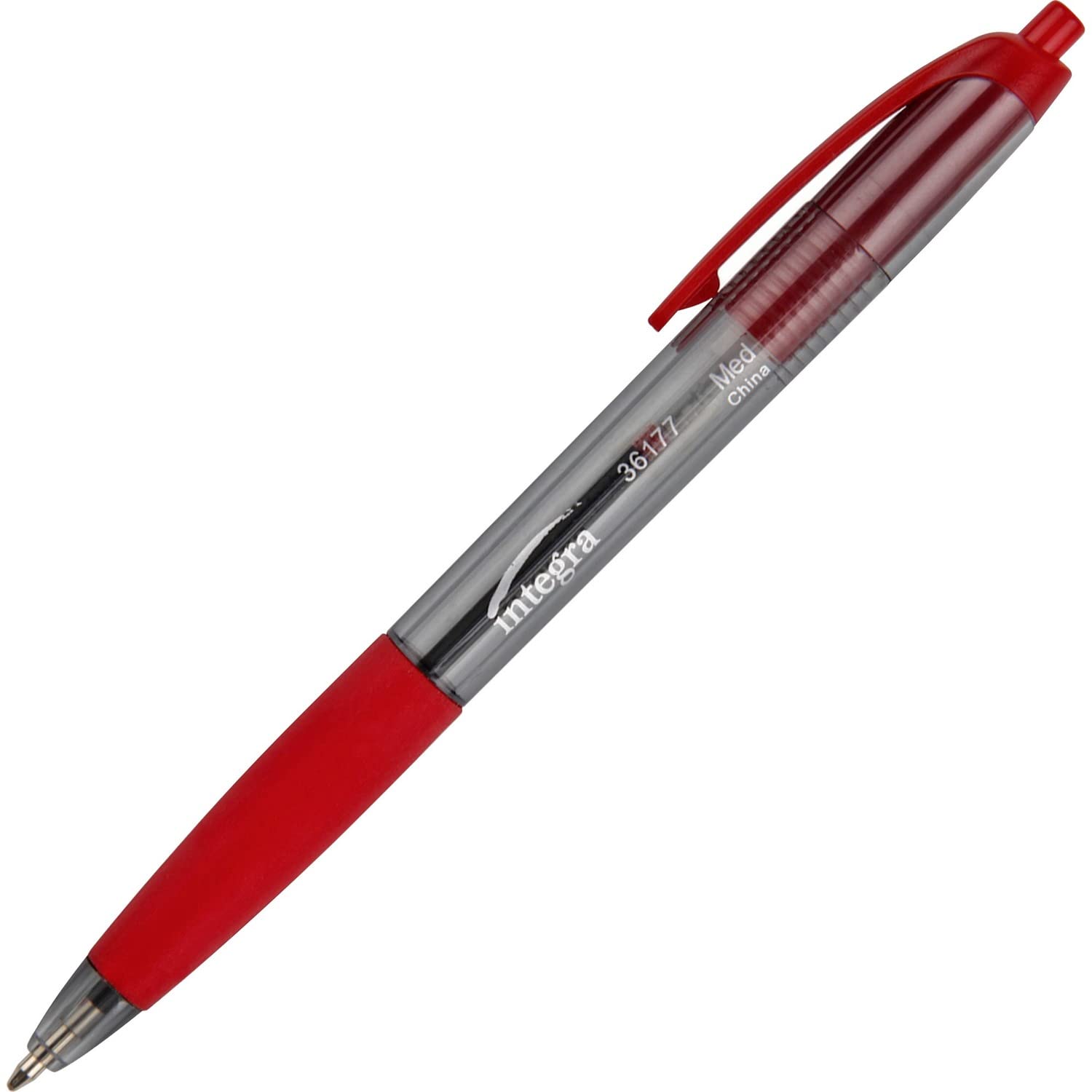 Amazon.co.jp: Integra ボールペン ノック式 詰め替え不可 中細 レッド