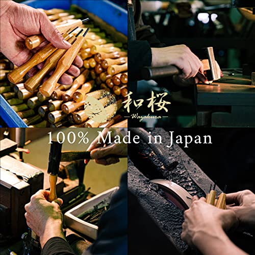 Wazakura 3PCS Bonsai Chisel Kit with Round Gouge, Single Bevel Skewed and V-Parting Tool, Hand Carving Tool Set for Jin Shari Making, Woodworking Knife Pack - Mini Size - Image 7