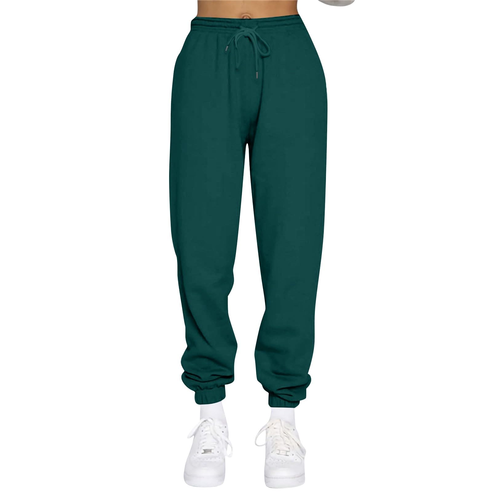 Womens Causal Drawstring High Waist Baggy Cinch Bottom Joggers Sweatpants with Pockets Lounge Trousers