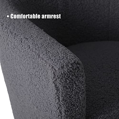 Sillón Medio Respaldo Sherpa Gris Metal miniatura 7