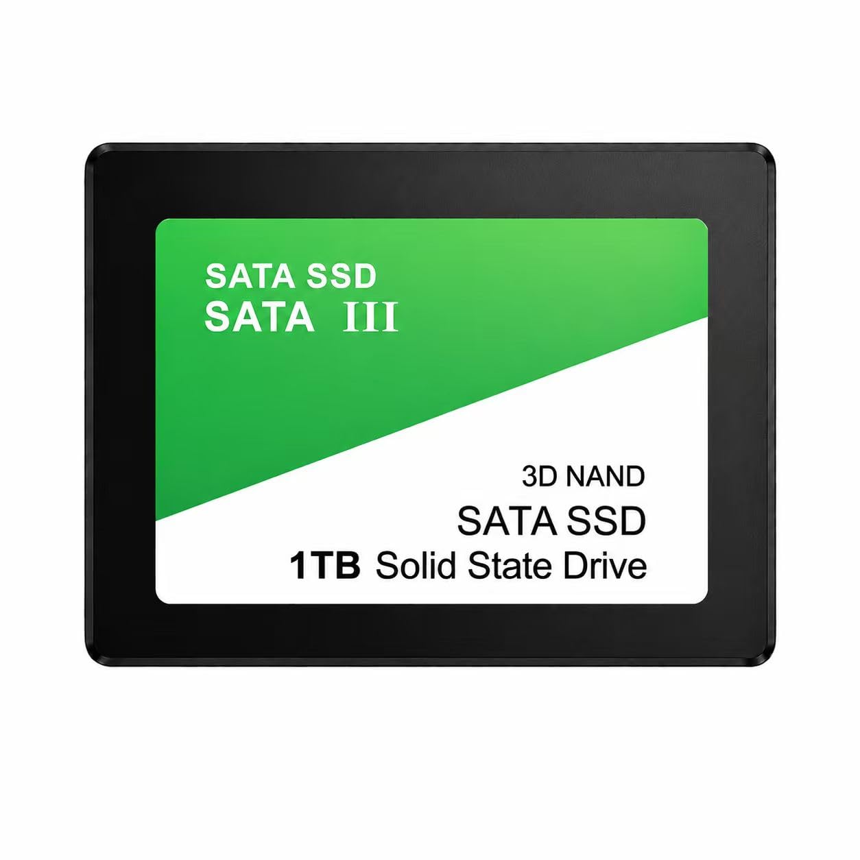 SSD interno SATA III, unidad de estado sólido de 2.5 pulgadas con tecnología 3D NAND, actualización de almacenamiento de disco duro para computadora de escritorio y laptop, color verde