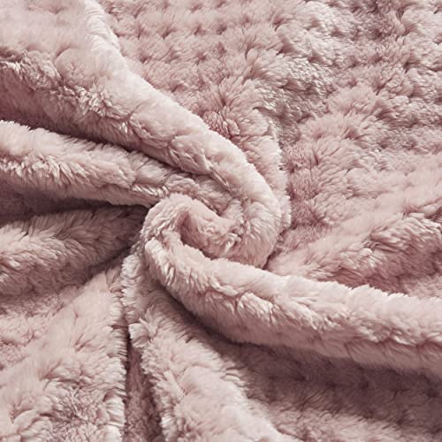 Thesis Fleece Blanket King Blanket For Bed Pink Waffle Blanket – Waffle Textured Microfiber Bed Blanket King Size Blanket Cozy Soft Blanket, 108X90 Inches #TOP7