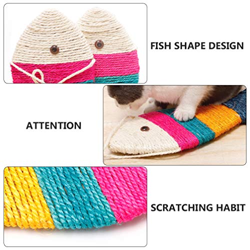 Brinquedo interativo para gatos da POPETPOP, placa de raspagem de gato, colorido listrado, peixe de