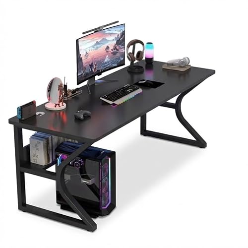 �Q�[�~���O�f�X�N �X�`�[���r C���^ �⋭���� �z���E �p�\�R���f�X�N ���[�I�t�� �Q���I�t�B�Xe�X�|�[�c���[���C���^�[�l�b�g�J�t�F�K�p �ؖڒ�MumuElf (140x60x75cm,�u���b�N)