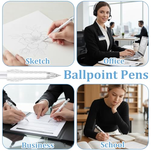 Mabor 6 bolígrafos giratorios gel punta 0.5 mm tinta negra miniatura 7