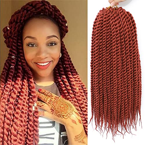 Admutty Havana Twist Crochet Hair, Jumbo Senegalese Twist Pre-Looped Synthetic Braiding Hair for Women, Soft & Lightweight Pre-Twisted Crochet Braids