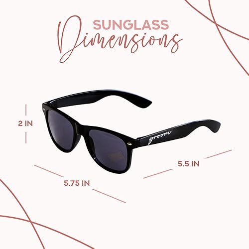 Miniatura 4 de Pretty Robes Bride and Groom Sunglasses for Bachelorette Party, Wedding Accessories for Brides, Beach Wedding Sunglasses