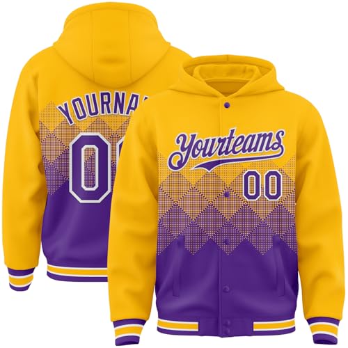 Custom Baseball Hoodie Jackets Men Women Youth Personalized Varsity Letterman Jackets Stitched Name Number Logo