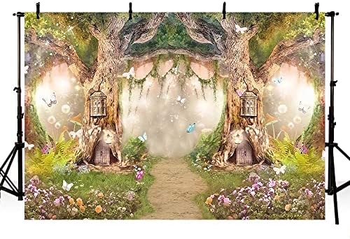 MEHOFOND 7x5ft Kerst Achtergrond Santa's Toyshop Fotografie Achtergrond Vintage Rustieke Houten Huis Winter Nacht Cottage Gift Xmas Boom Familie Vakantie Party Decoratie Portret Fotostudio