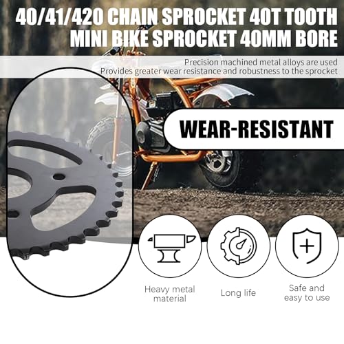 Image of 40 /41 /420 Chain Sprocket 40T Tooth Mini Bike Sprocket 40mm bore fit for Coleman CT200U CT200U-EX BT200X Baja Warrior Minibike TrailMaste Massimo MB165 MB200 Predator 196cc 200cc 212cc