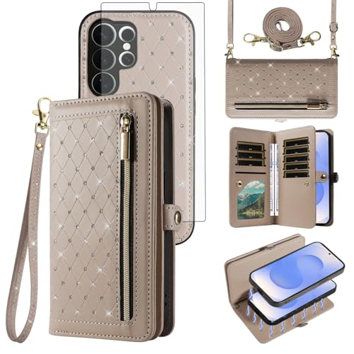 Étui Samsung S26 Ultra 5G portefeuille amovible avec bandoulière et porte-cartes