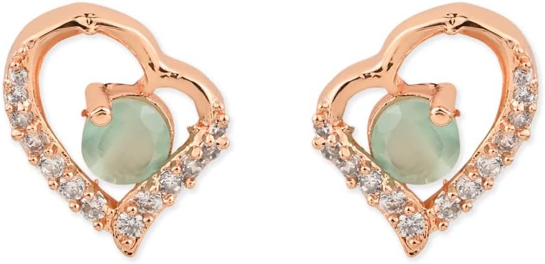 I Jewels Rose Gold Plated Fashion Cubic Zirconia American Diamoand Stud Earrings For Women (E2972Min)