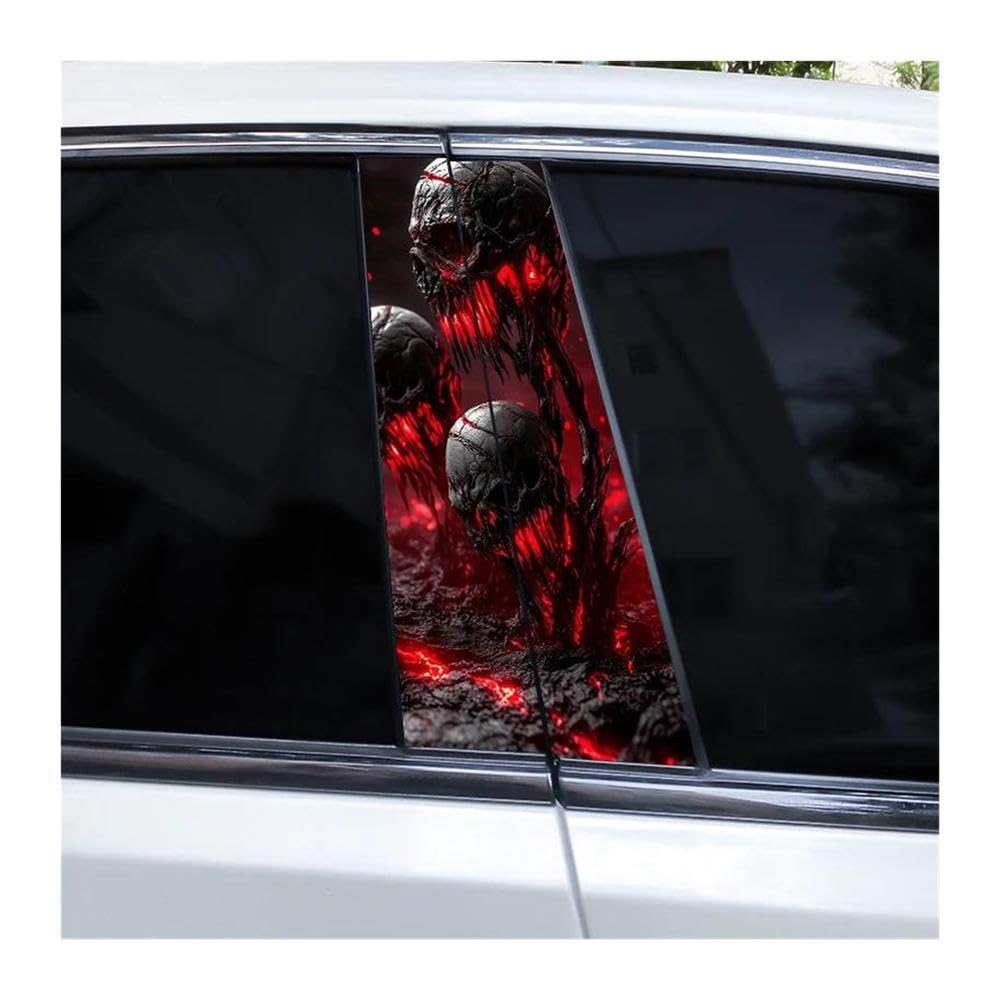 Body Parts 2pcs Car B-Pillar Decorative Stickers Horror Skeleton Decals DIY(D)