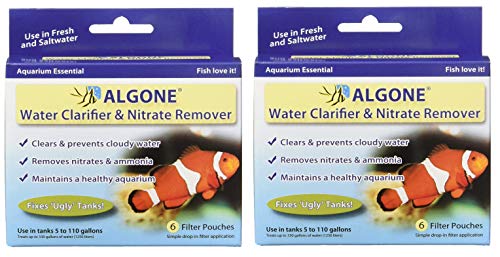 Algone Aquarium Water Clarifier and Nitrate Remover, 6 Filter Pouches (ΓΒ’wo ΓΒ ack) Algone Aquarium Water Clarifier and Nitrate Remover, 6 Filter Pouches (ΓΒ’wo ΓΒ ack)