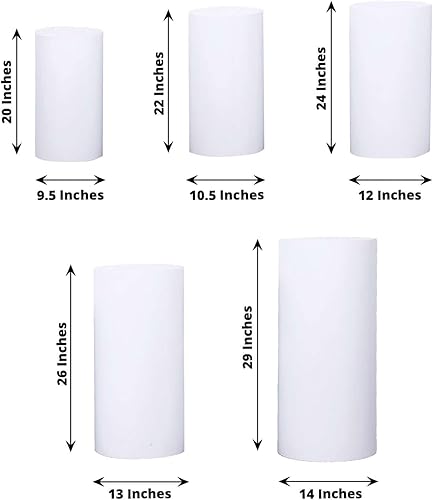 Vista 22 de Efavormart - Juego de 5 fundas de soporte para caja de exhibición cilíndrica de elastano, color negro, fundas elásticas para pilar de pedestal, 160