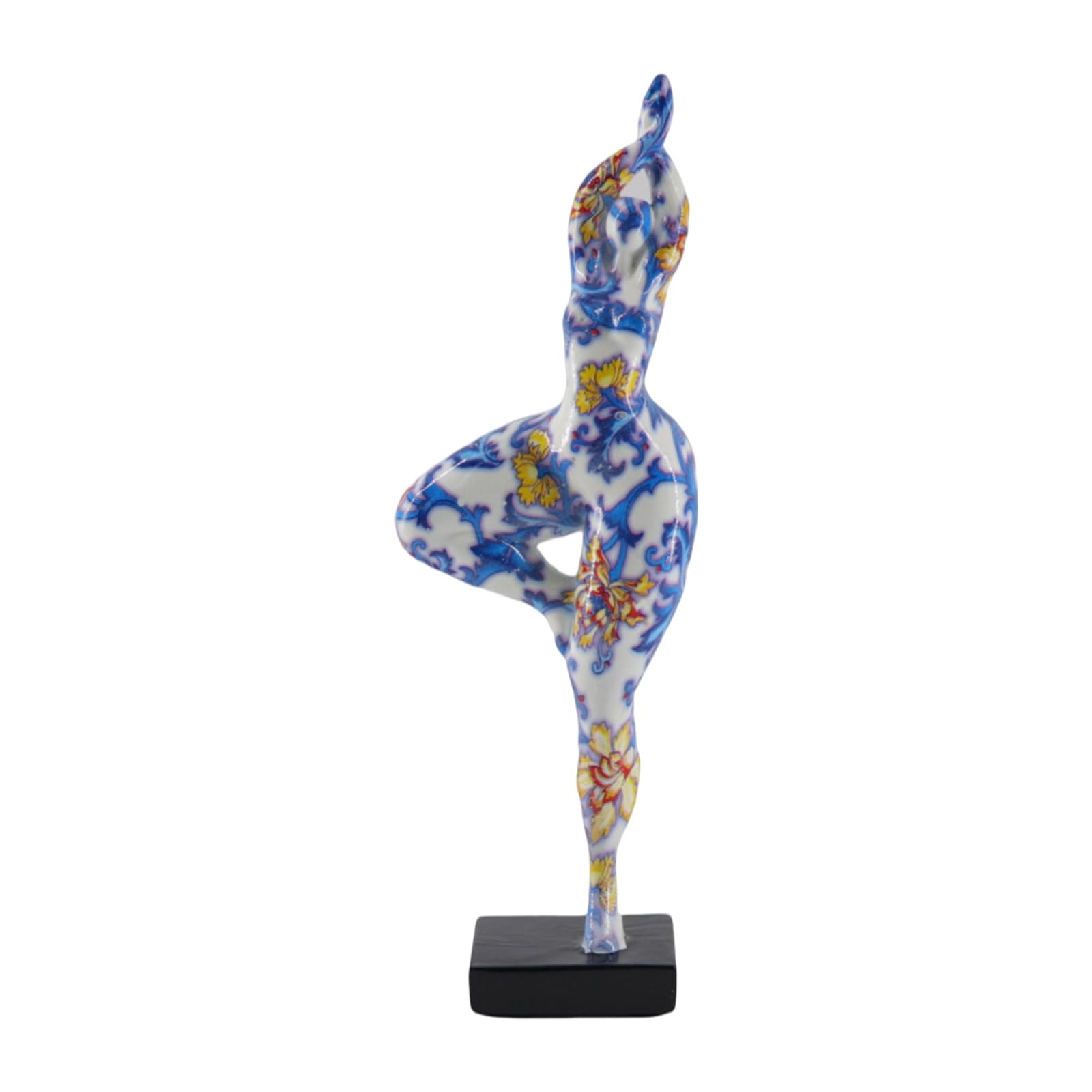Vdaxvme Abstract Dancer Figurine Graffiti Printing Resin Sculpture for Bookshelves Display Decor Modern Ornament