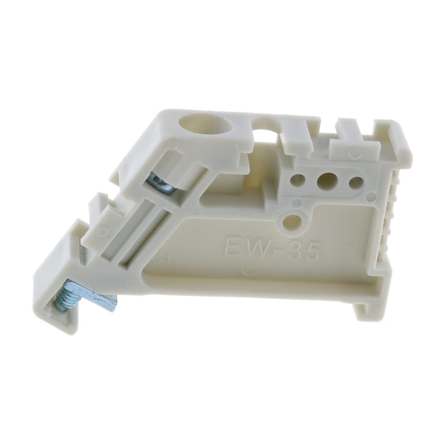 LUORNG 20pcs EW35 End Clamp White 35mm DIN Rail Terminal Block End Stopper
