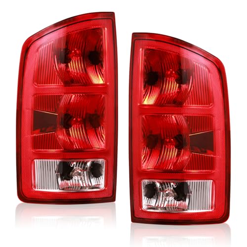Boine Tail Light Compatible With 2002 2003 2004 2005 2006 Dodge Ram 1500 2500 3500 Rear Light Brake Lamps - Bulb and Harness Included Replaces CH2800147 CH2801147
