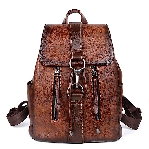 Sac à dos en cuir de vachette fait main au style vintage pour un look élégant en voyage