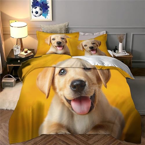 Housse de couette microfibre hypoallergique ultra douce imprimé chiot