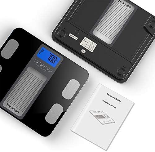 Body Fat Scale, TechRise Digital Body Fat Bathroom Scales, Smart Weighing Scale, 10-User Auto Recognition, Body Composition for Weight, BMI, Body Hydration, Muscle, Bone Mass and Calorie Intake