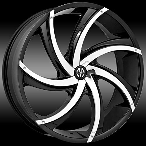 920 Turbino 22x8.5 Black with Chrome Inserts Wheel / 5-115 5-120 mm Bolt Pattern / +15 mm Offset / 74.1 mm Hub Bore