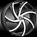Massiv 920 Turbino 22x8.5 Black with Chrome Inserts / 5-112 5-114.3 mm Bolt Pattern / +38 mm Offset / 74.1 mm Hub Bore