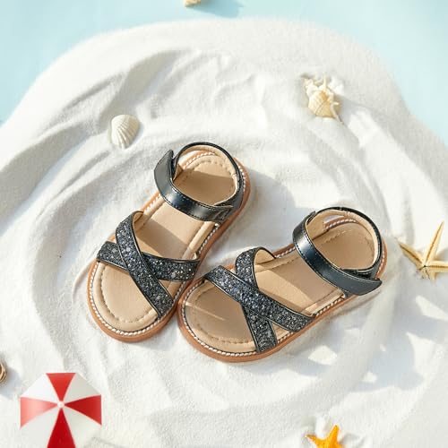 Image of Otter MOMO Girls Open Toe Princess Flat Sandals with Comfort Sole Summer Sandals