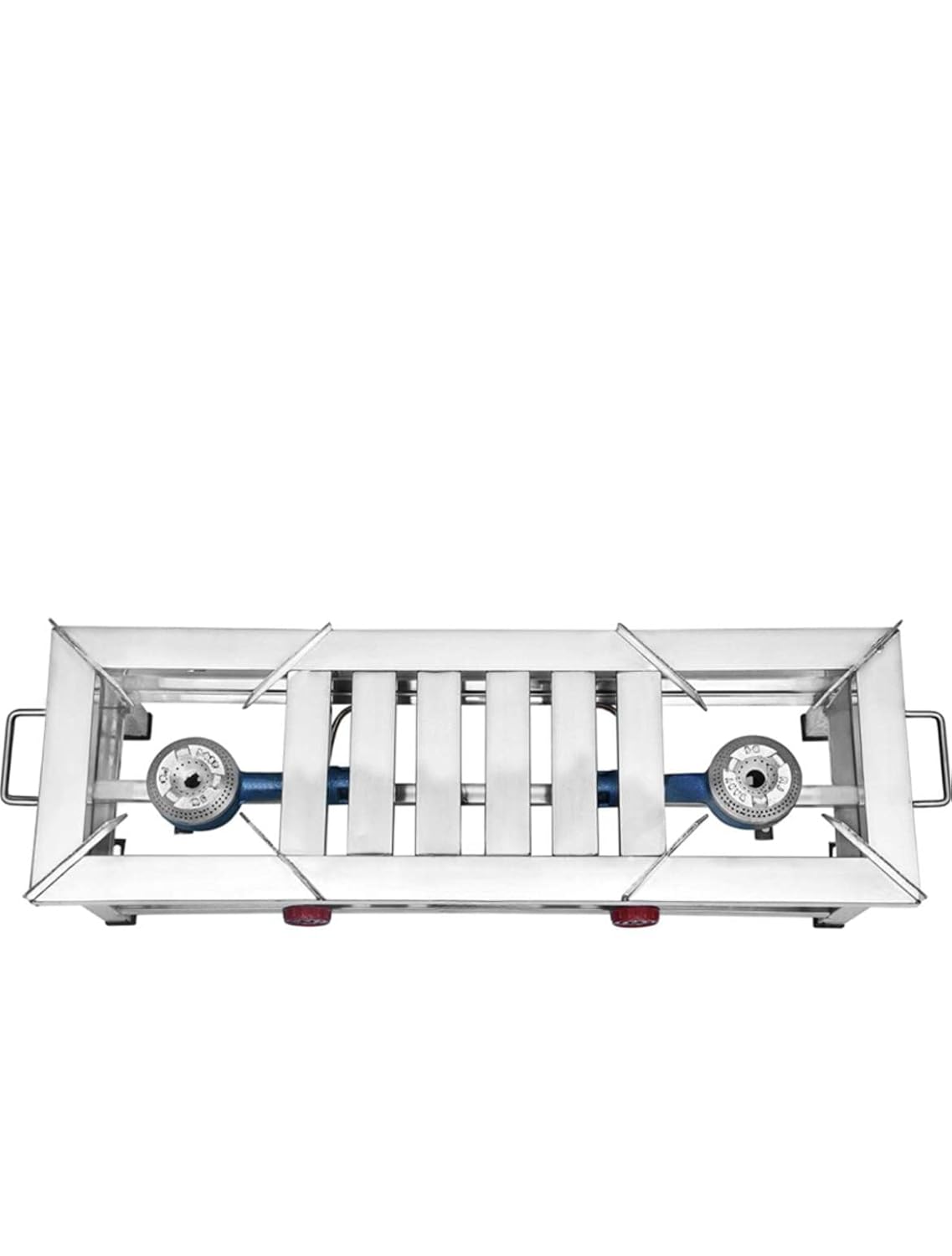 Josh 2 Burner Commercial Gas Stove/Bhatti with Fitted Brass Nut Hose