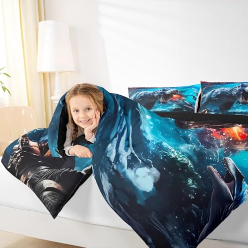 Image of Feelyou Jungle Dino Dinosaur Comforter Set Queen Size Kids Duvet