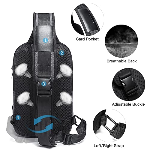 Image of BANGE Sling Bag, Waterproof Men's Chest Bag Shoulder bags Crossbody Sling Backpack for Men, 7086grey, Durable
