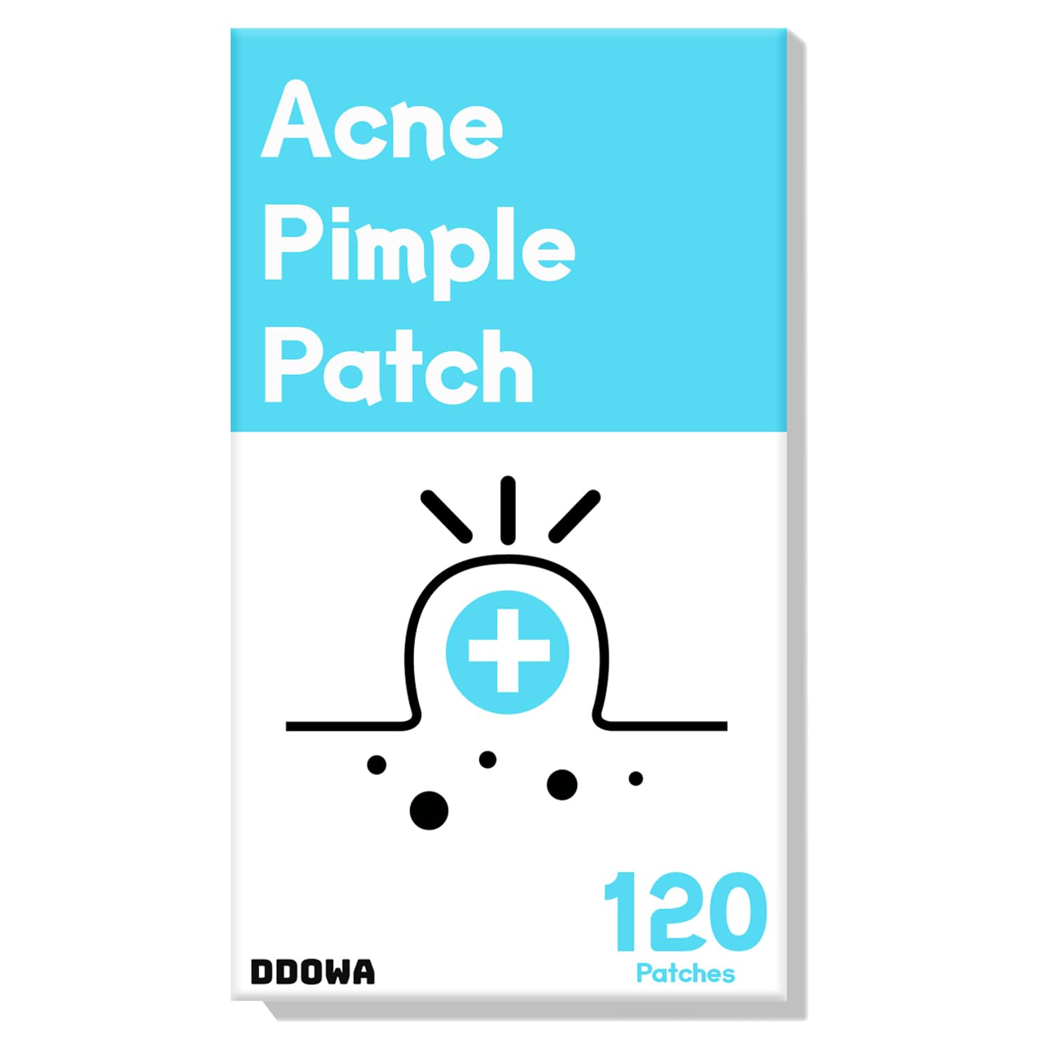 DDOWA Hydrocolloid Acne Pimple Patch - 120 Patches, Size 10mm & 12mm - Fast-Acting & Cleansing Zit, Blemish & Spot Treatment - Covers & Cleans Pores - Acne Skin Care Formula for Face, Nose, Forehead