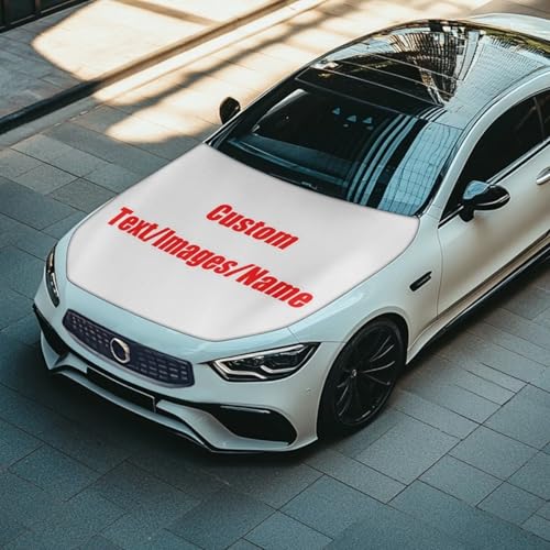 Image of Custom Car Hood Cover 39x59 Inch Elastic Polyester Car Hood Protector All Seasons Universal Car Hood Decorative Accessories for Sedan Truck Pickup SUV